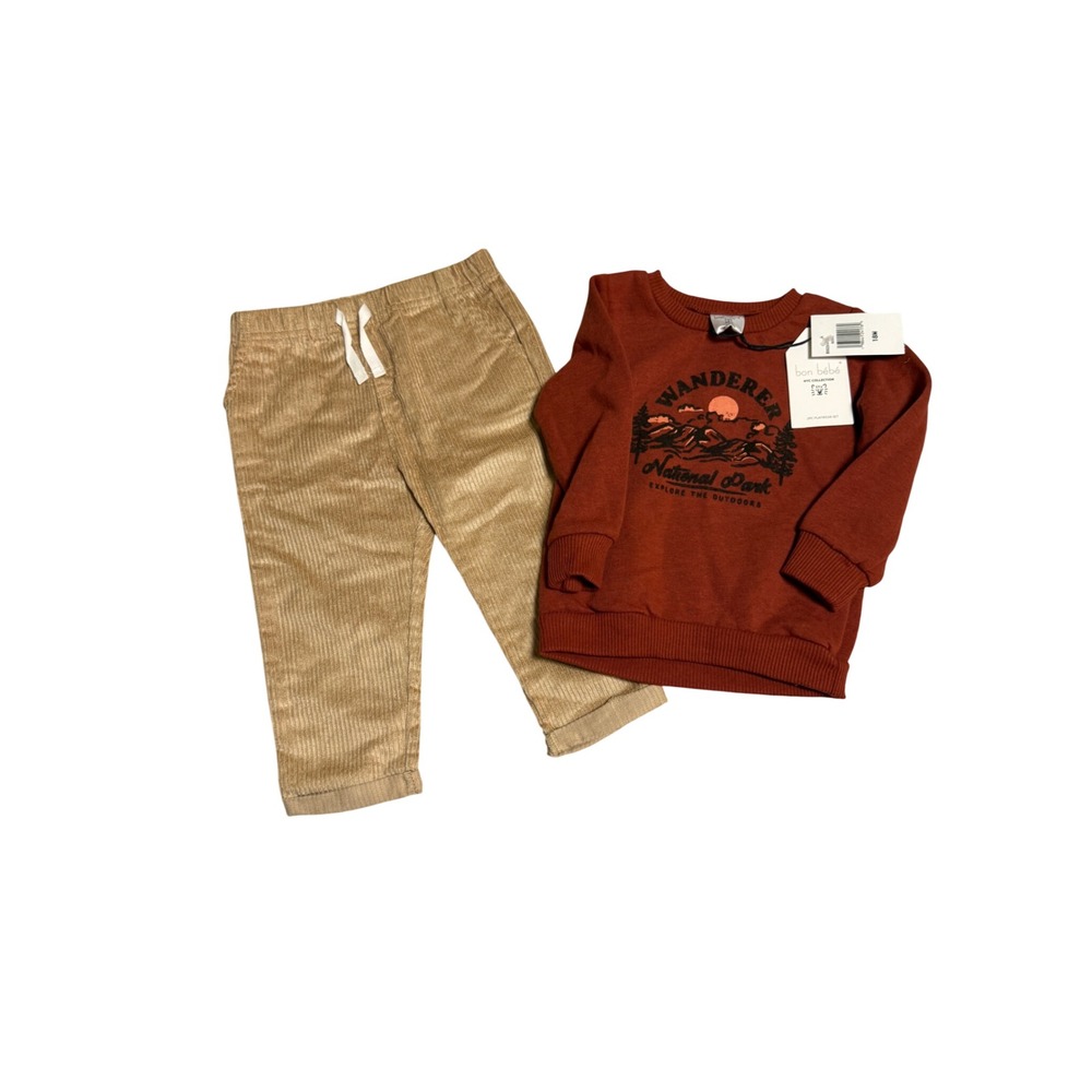 NWT Bon Bébé Size 18M Baby Set Boy Wanderer National Park Autumn Winter